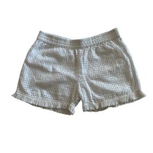 RAGA Anthropology Eyelet Fray Hem White Shorts S Small NWOT